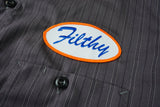 Mechanic Button Up Shirt- Charcoal/Black/White