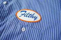 Mechanic Button Up Shirt- Blue/White