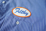 Mechanic Button Up Shirt- Blue/White