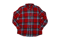 Savior Button Up Flannel Shirt- Red/Blue/White