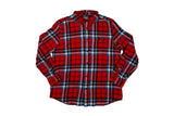 Savior Button Up Flannel Shirt- Red/Blue/White