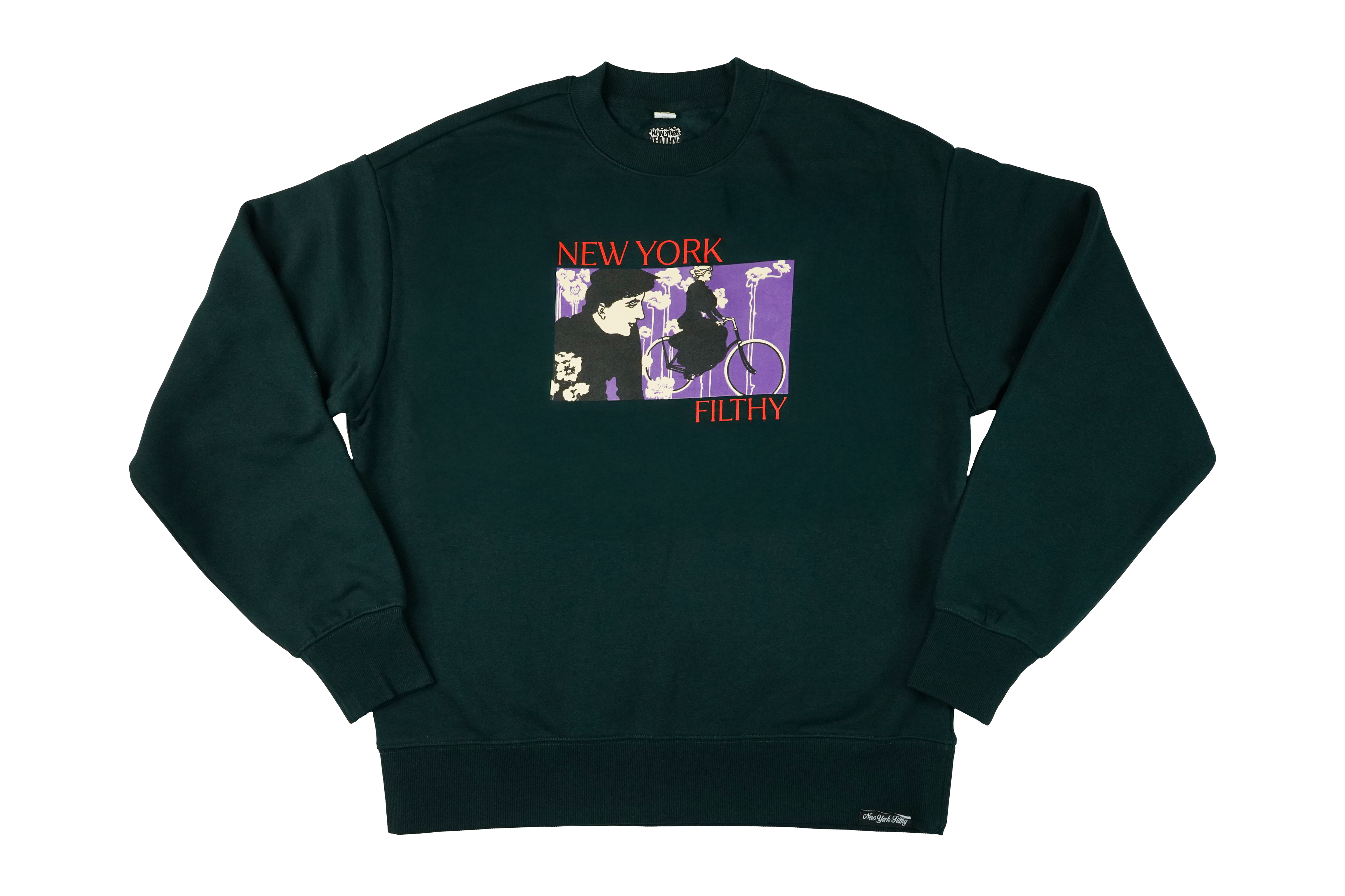 Bicycle Crewneck- Pine Green
