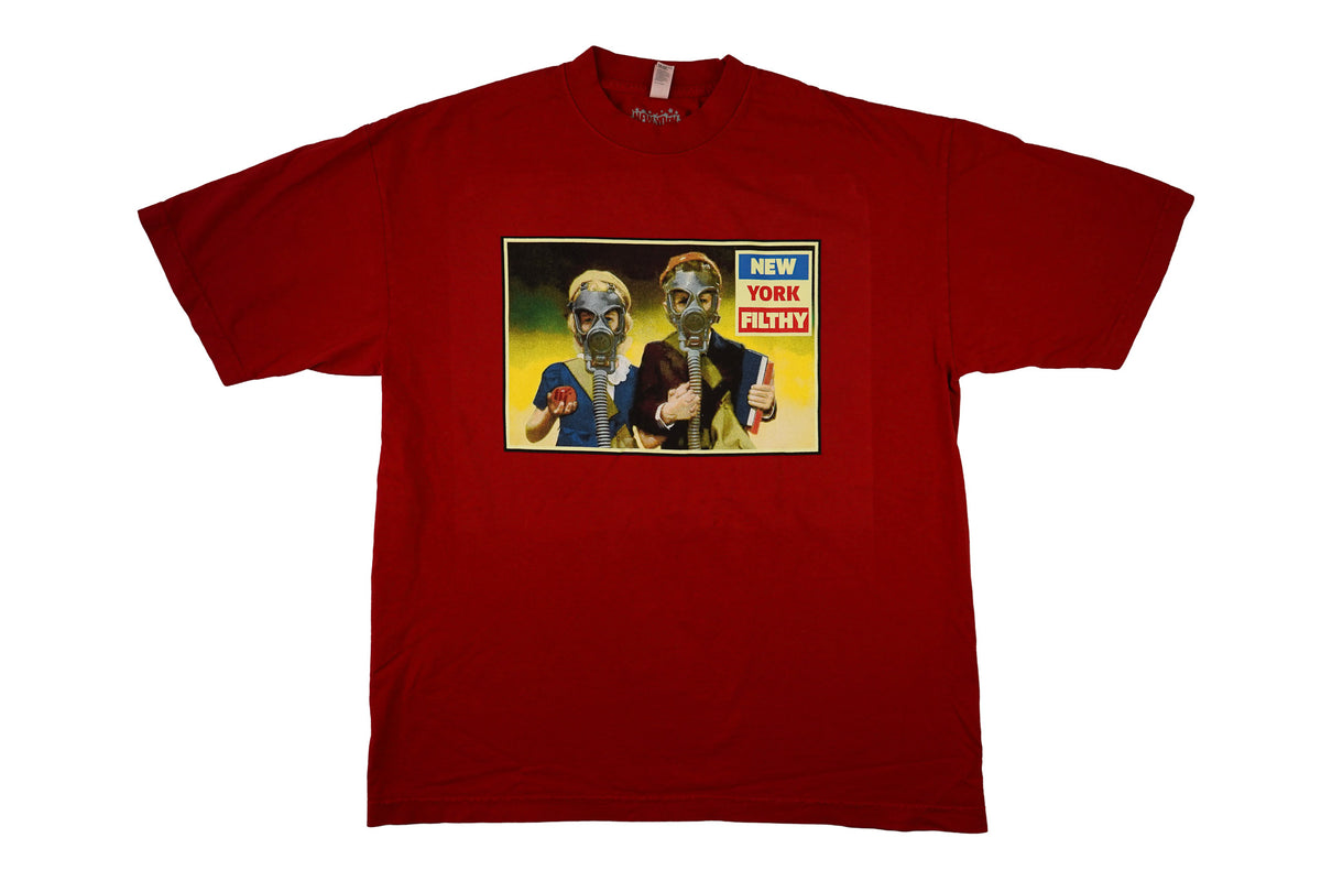 Gas Masks Tee - Dark Red