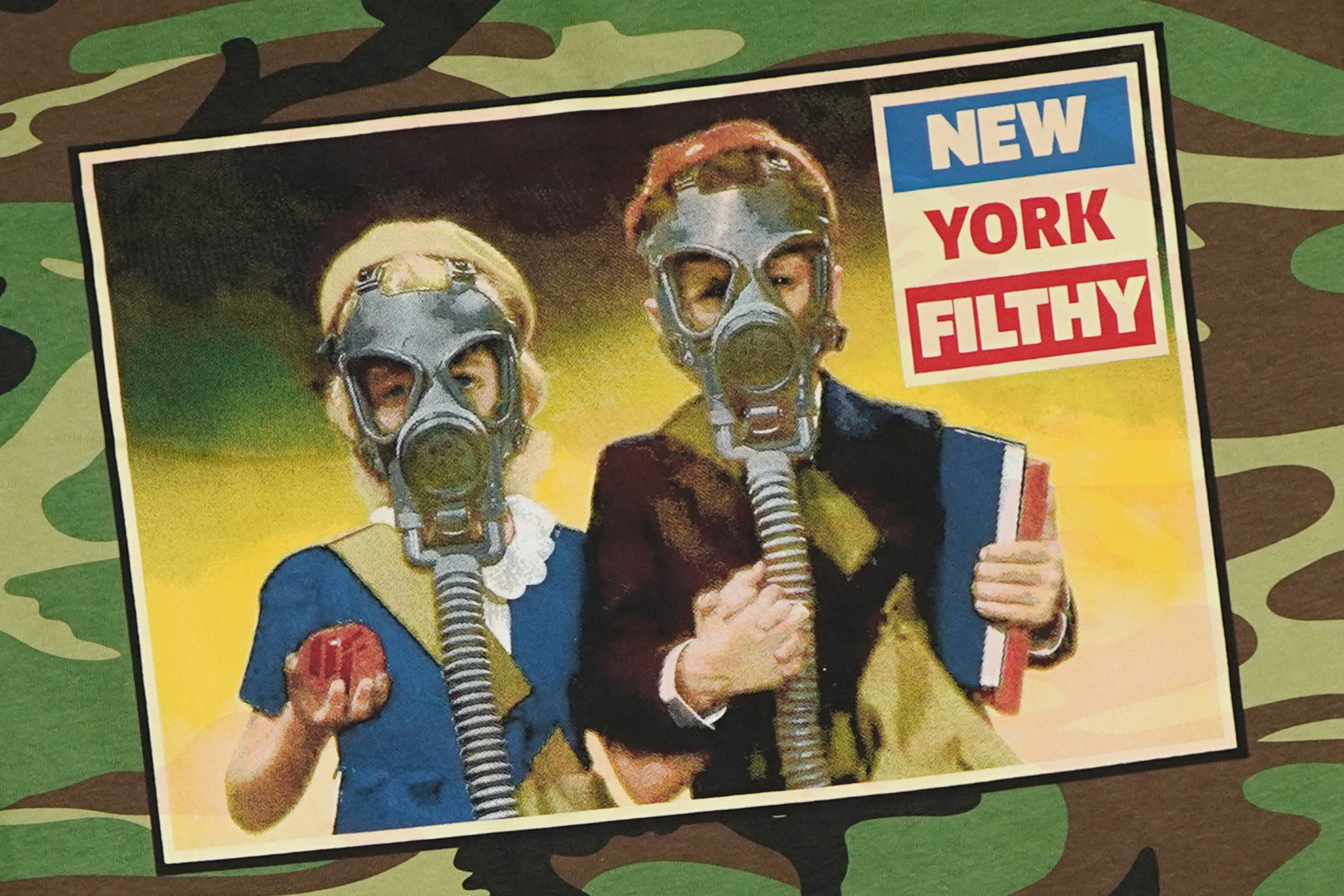 Gas Masks Tee - Woodland Camo