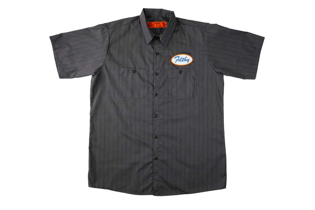 Mechanic Button Up Shirt- Charcoal/Black/White