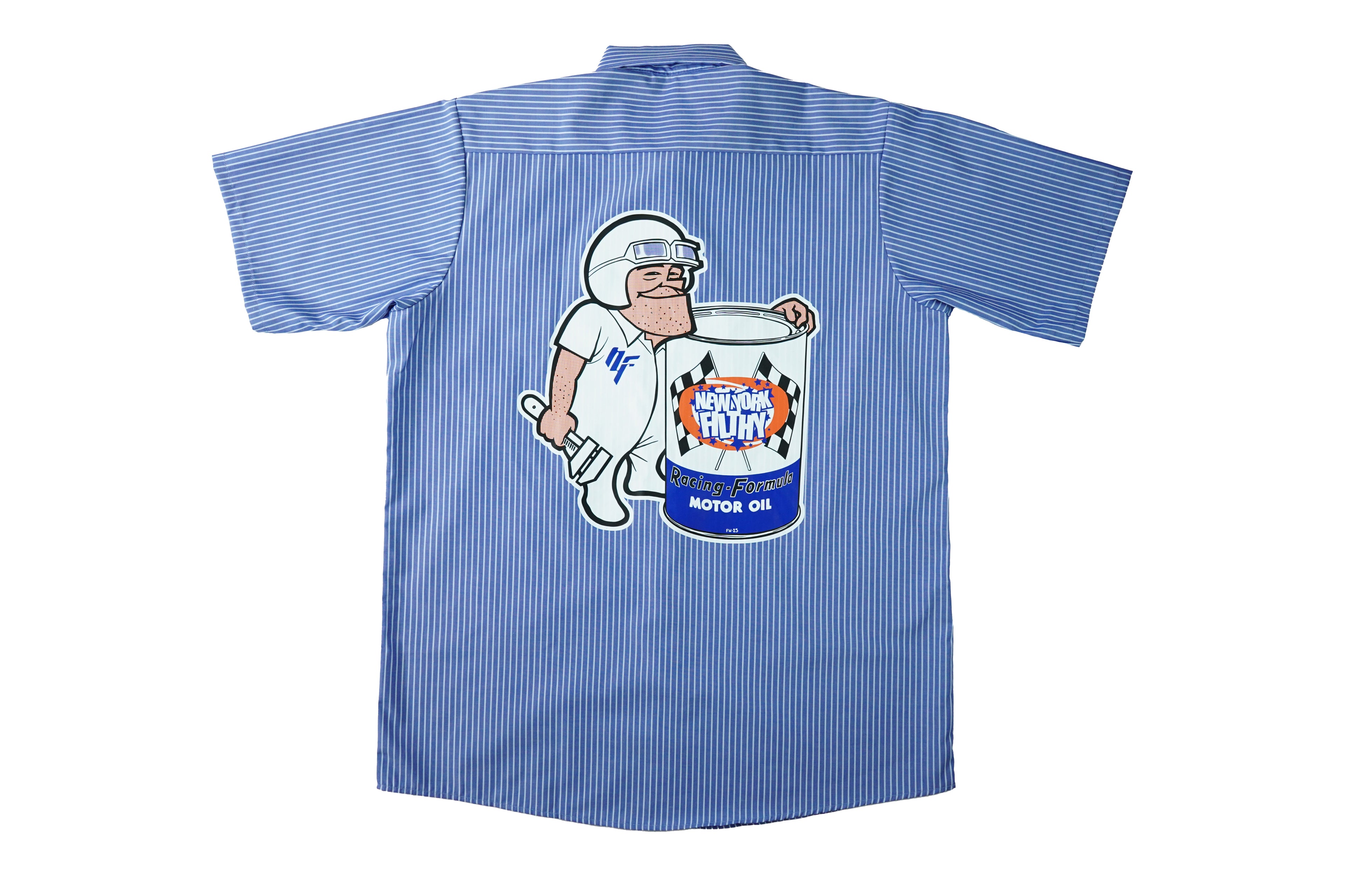 Mechanic Button Up Shirt- Blue/White