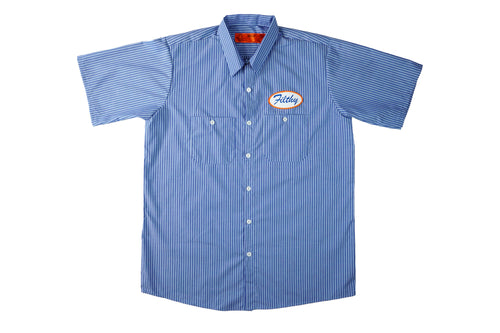 Mechanic Button Up Shirt- Blue/White