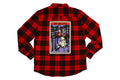 Mystic Forest Button Up Flannel Shirt- Red/Black/Yellow