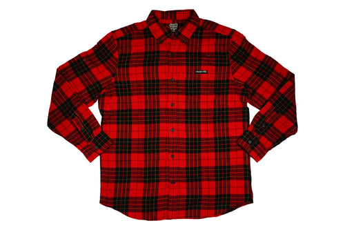 Mystic Forest Button Up Flannel Shirt- Red/Black/Yellow