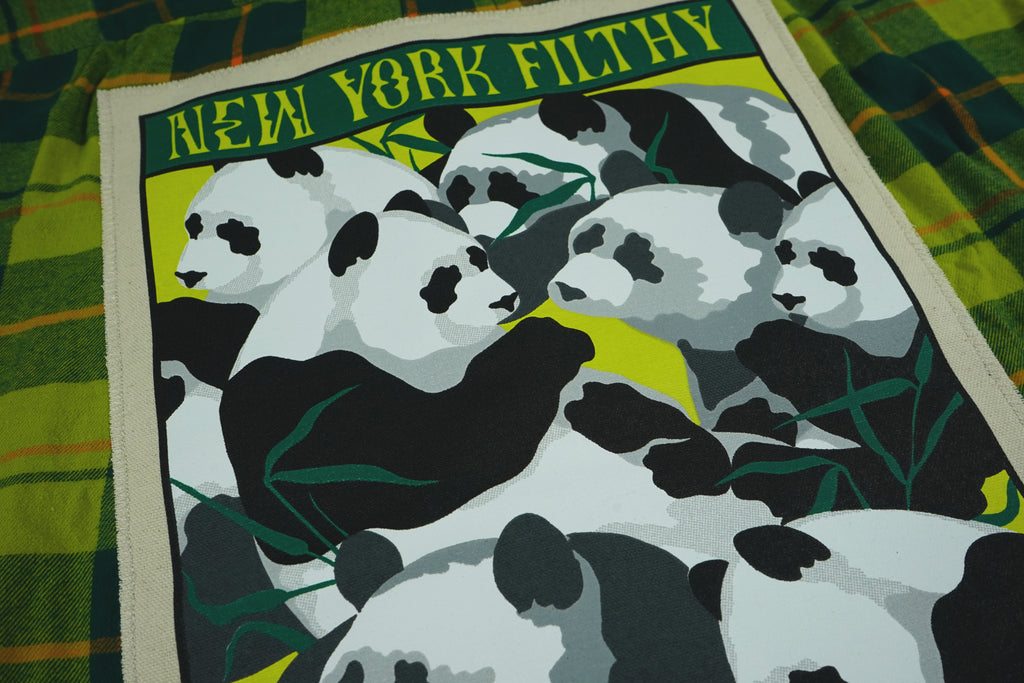 Panda Button Up Flannel Shirt- Lime/Forest