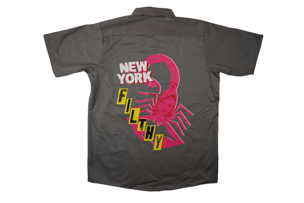 Scorpion Button Up Shirt- Graphite