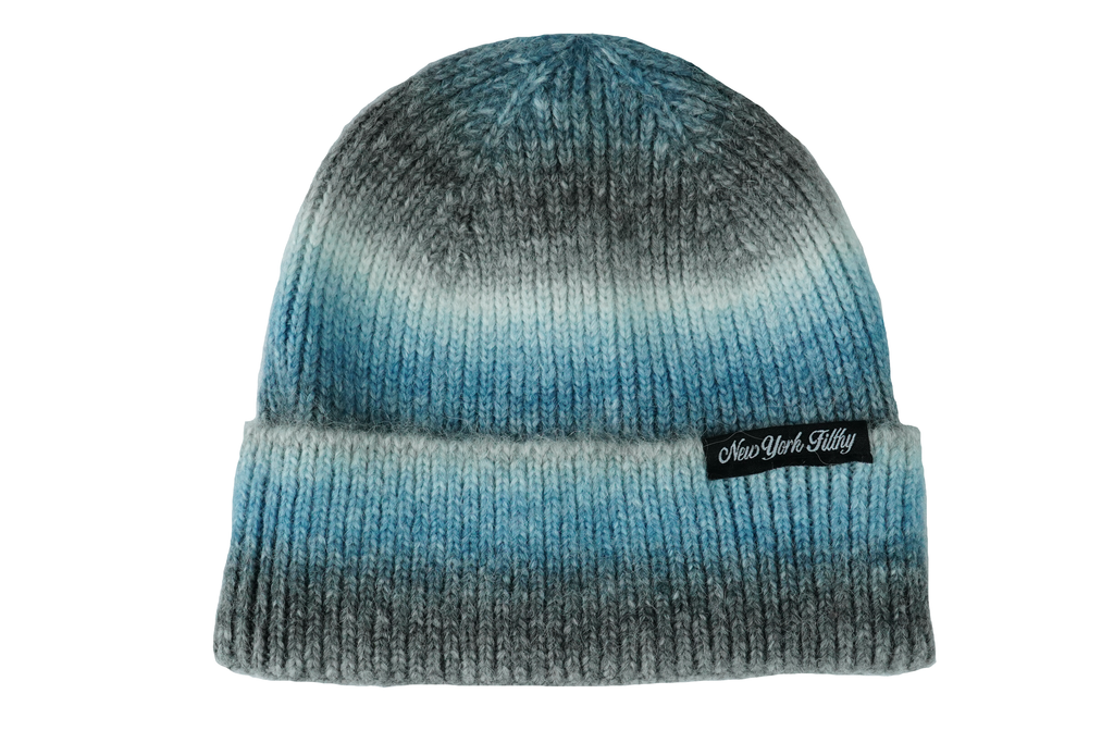Script Dyed Beanie - Blue/Silver