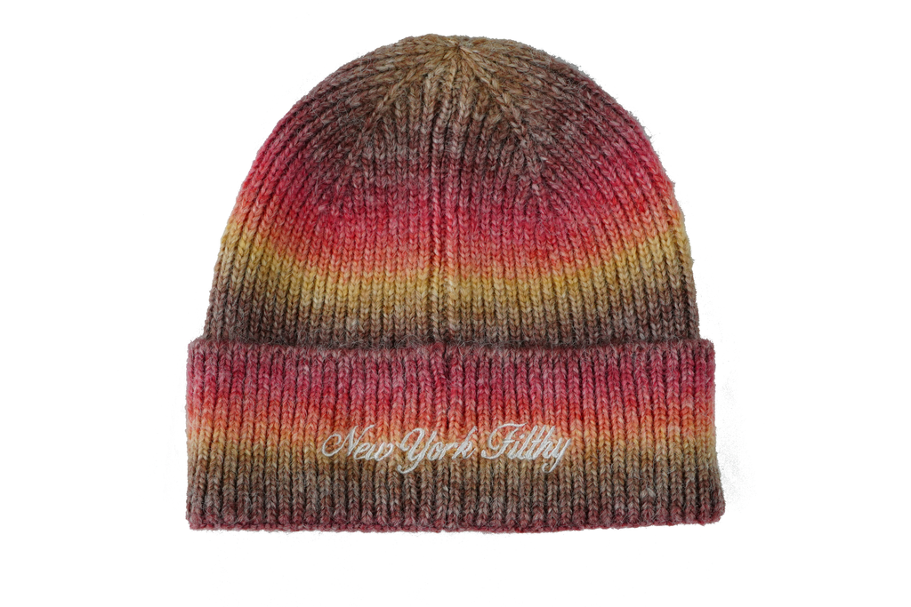 Script Dyed Beanie - Brown/Orange