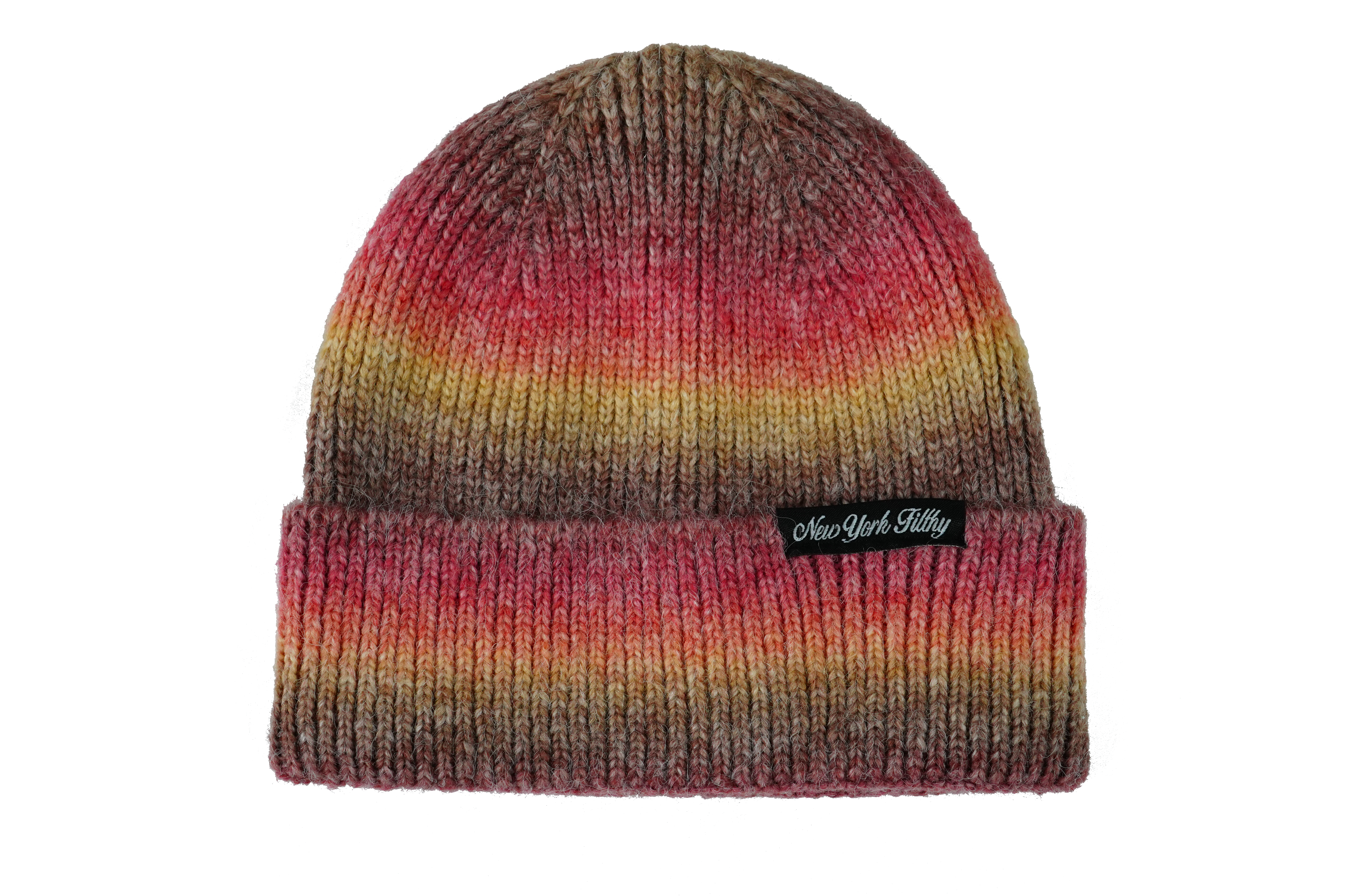 Script Dyed Beanie - Brown/Orange