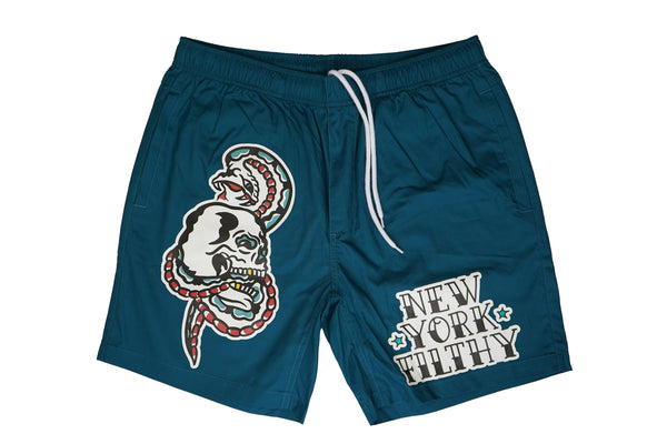 Skull Shorts- Atlantic Green