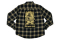Throne Button Up Flannel Shirt- Black/Tan