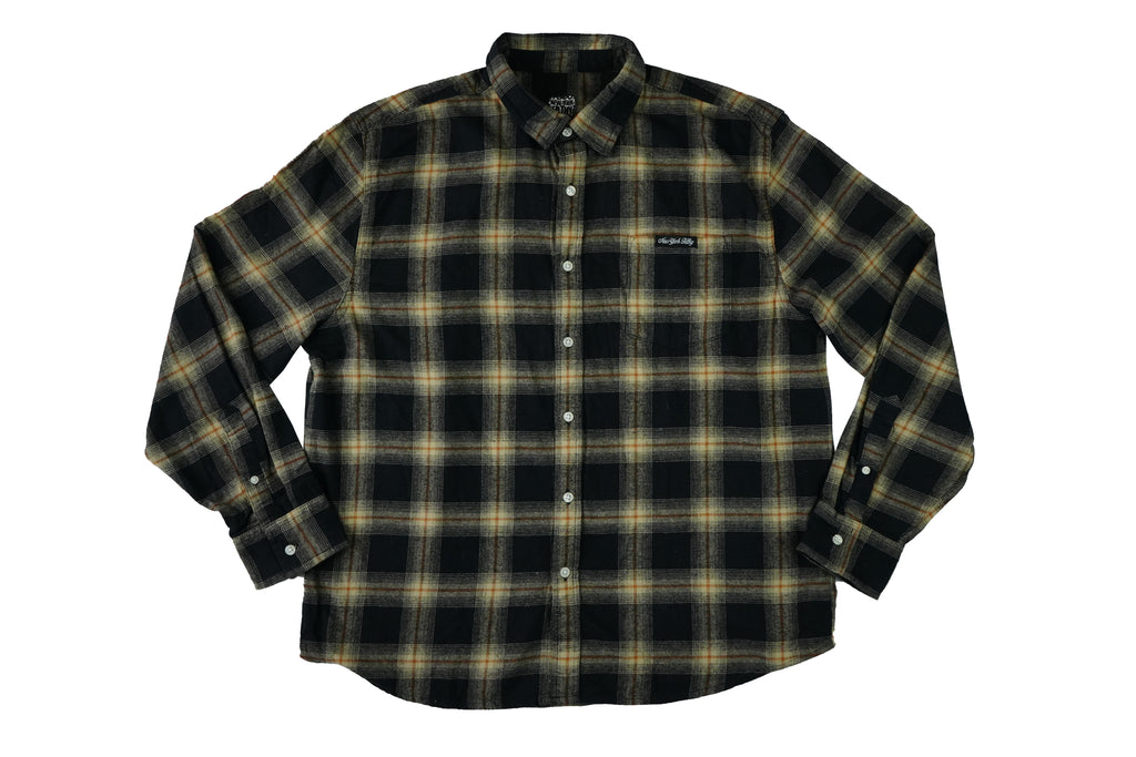 Throne Button Up Flannel Shirt- Black/Tan