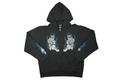 White Tiger Zip Hoodie- Faded Black